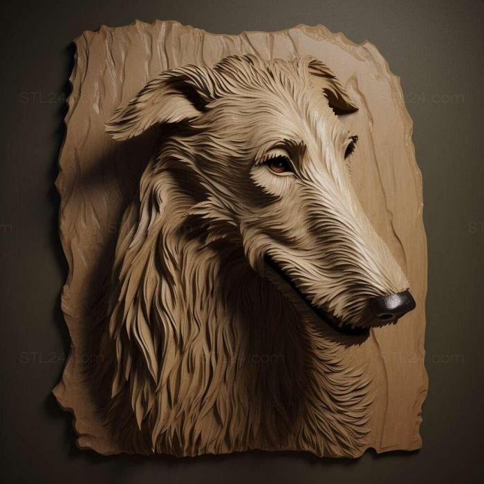 Nature and animals (Deerhound dog 1, NATURE_2725) 3D models for cnc